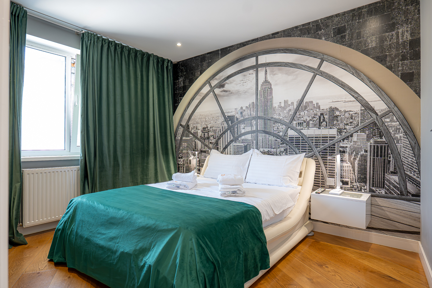 New York Design Apartment living room near Bucharest Old Town nightlife