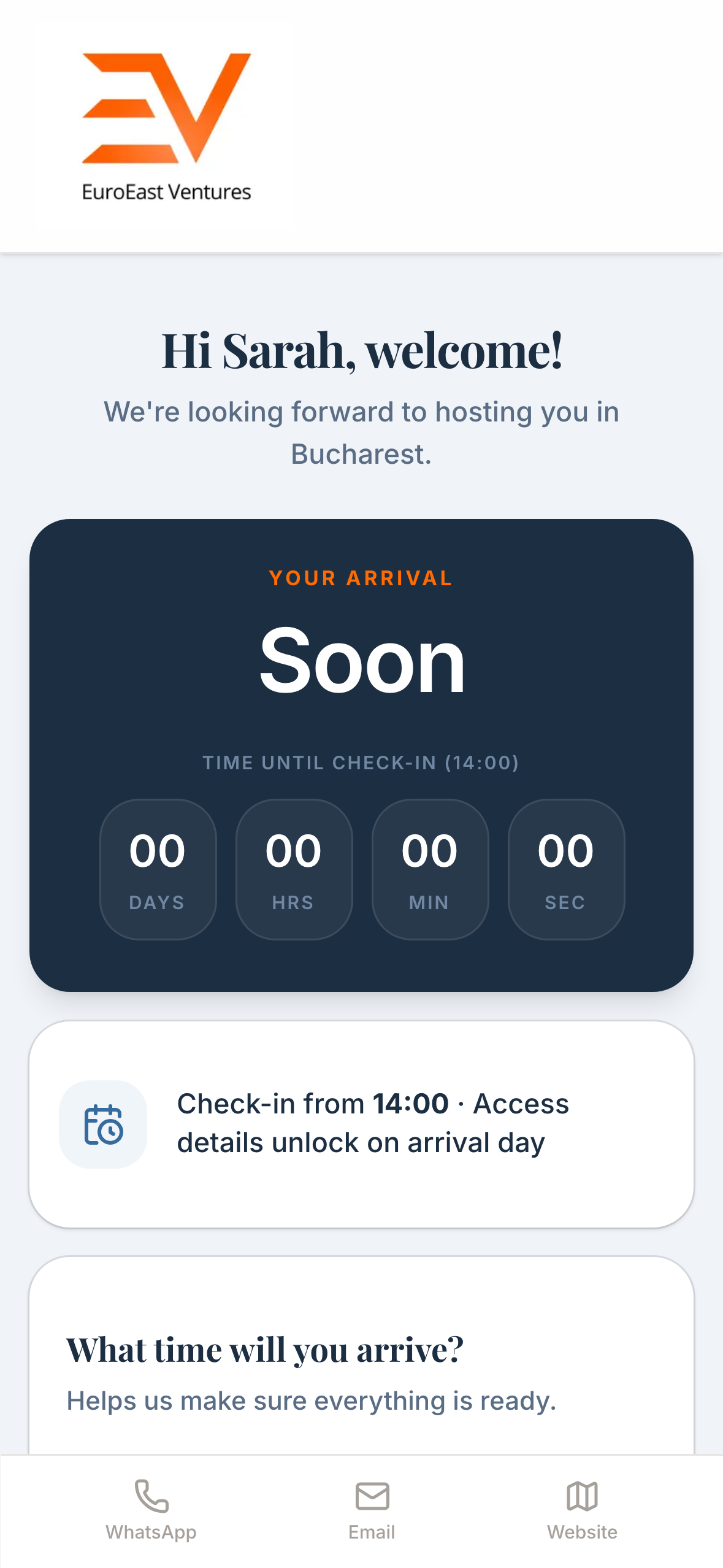 Pre-arrival — receive your access link